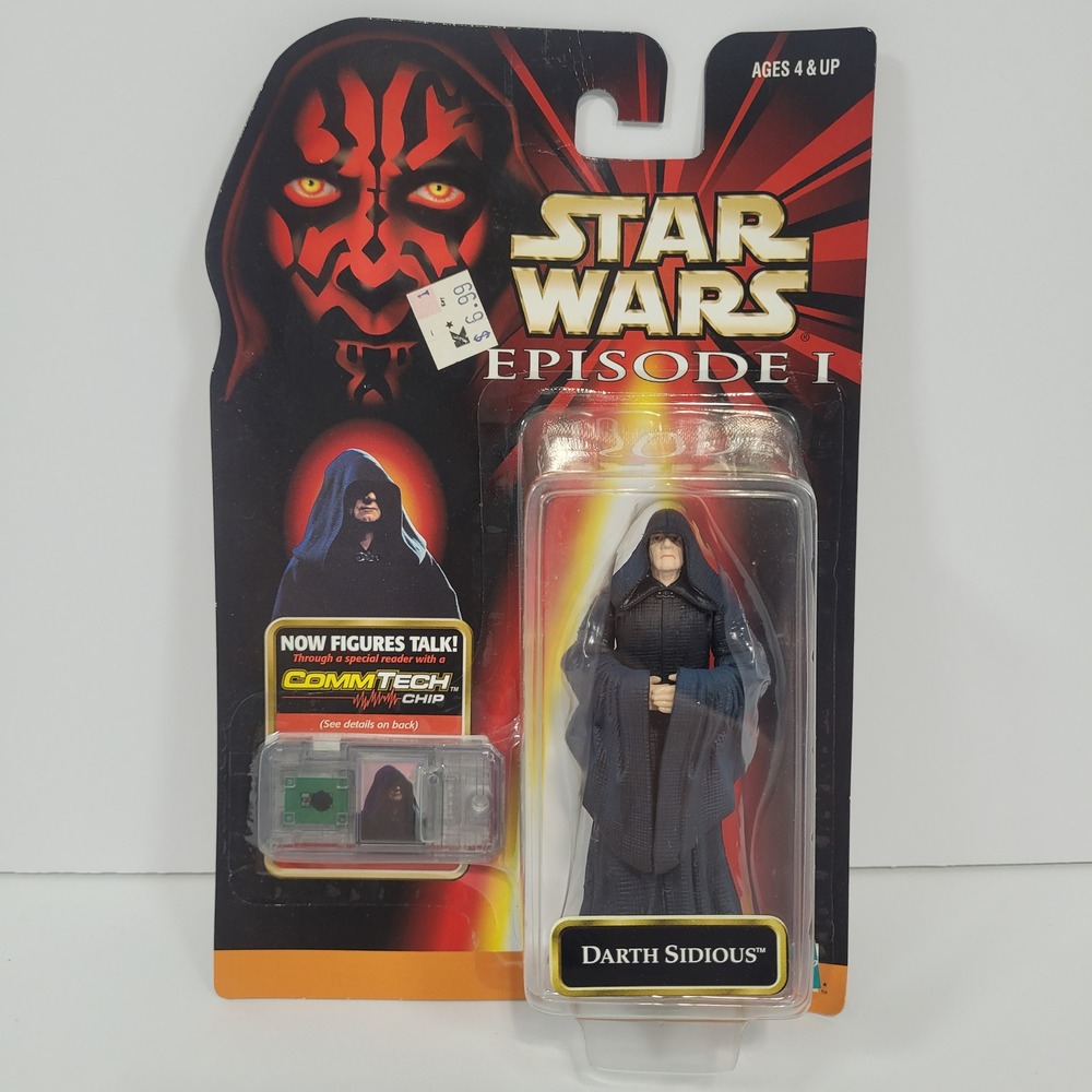 Star Wars Episode I Darth Sidious Action Figure Hasbro 1998 CommTech Chip New